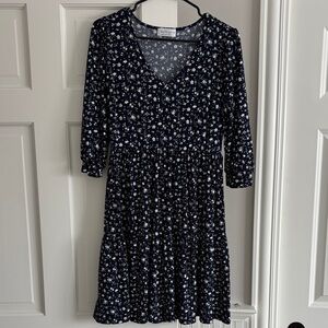Kaileigh Navy Floral Dress Women’s Size Medium